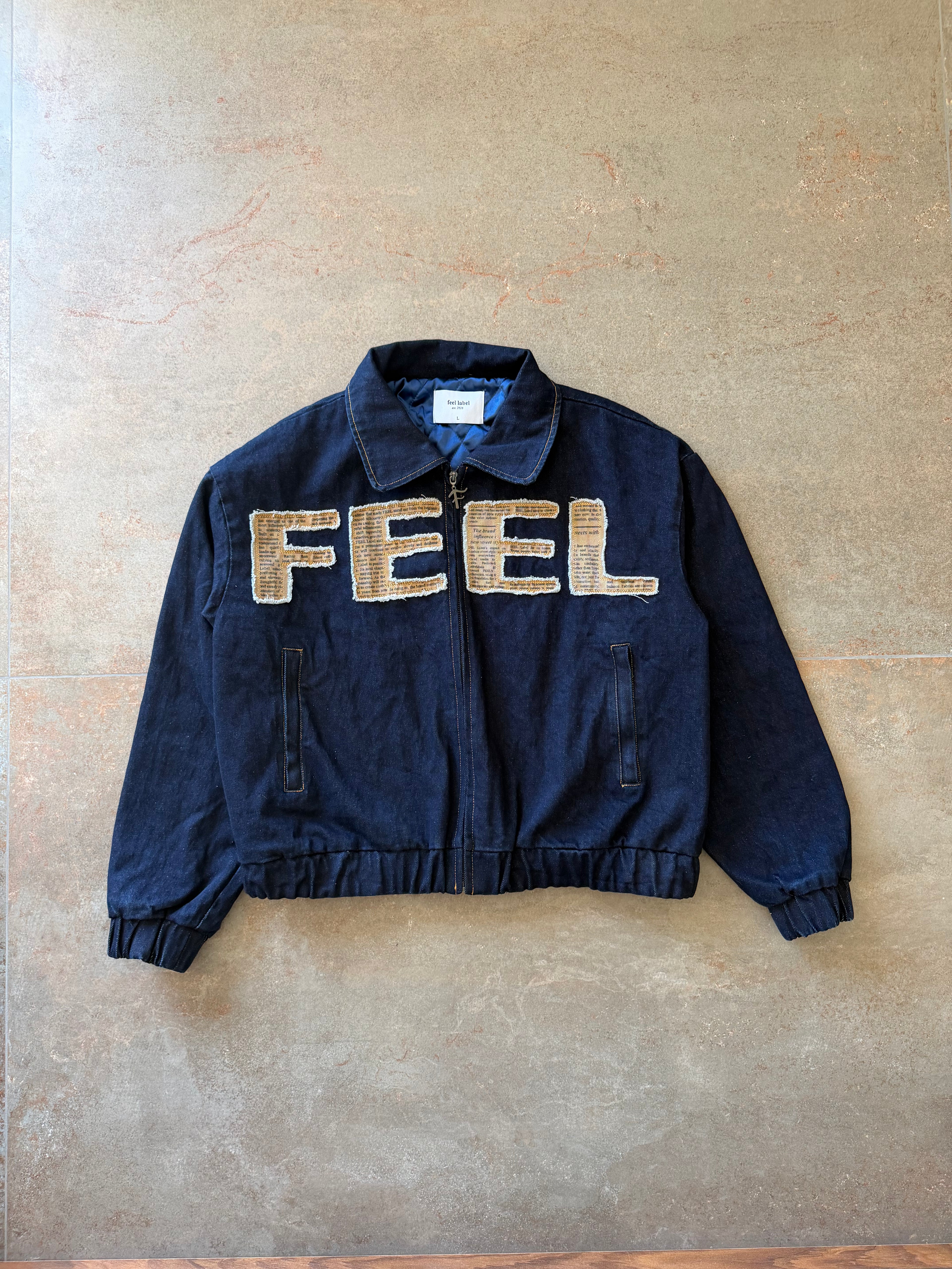 Newspaper Print Denim Jacket