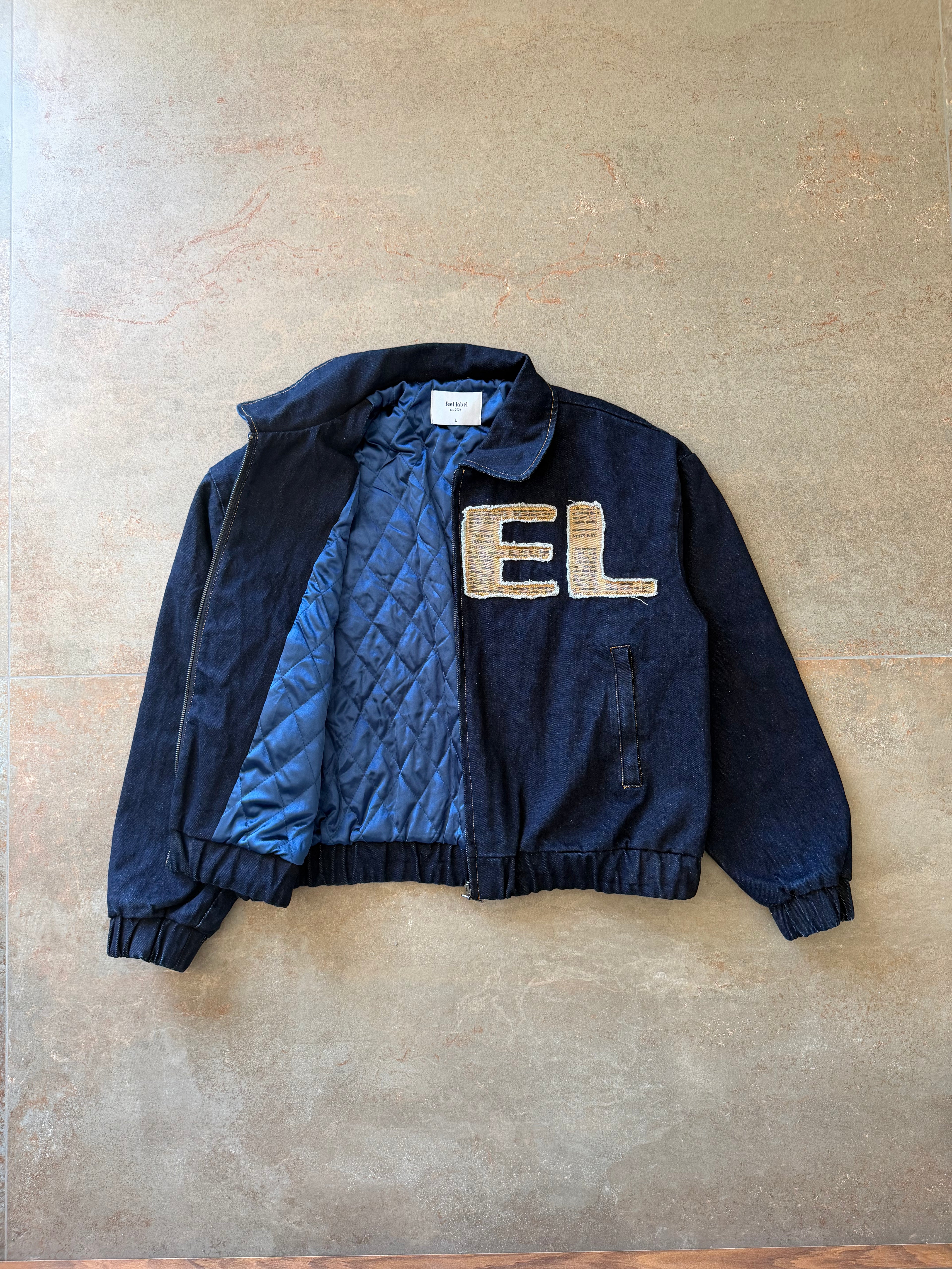 Newspaper Print Denim Jacket