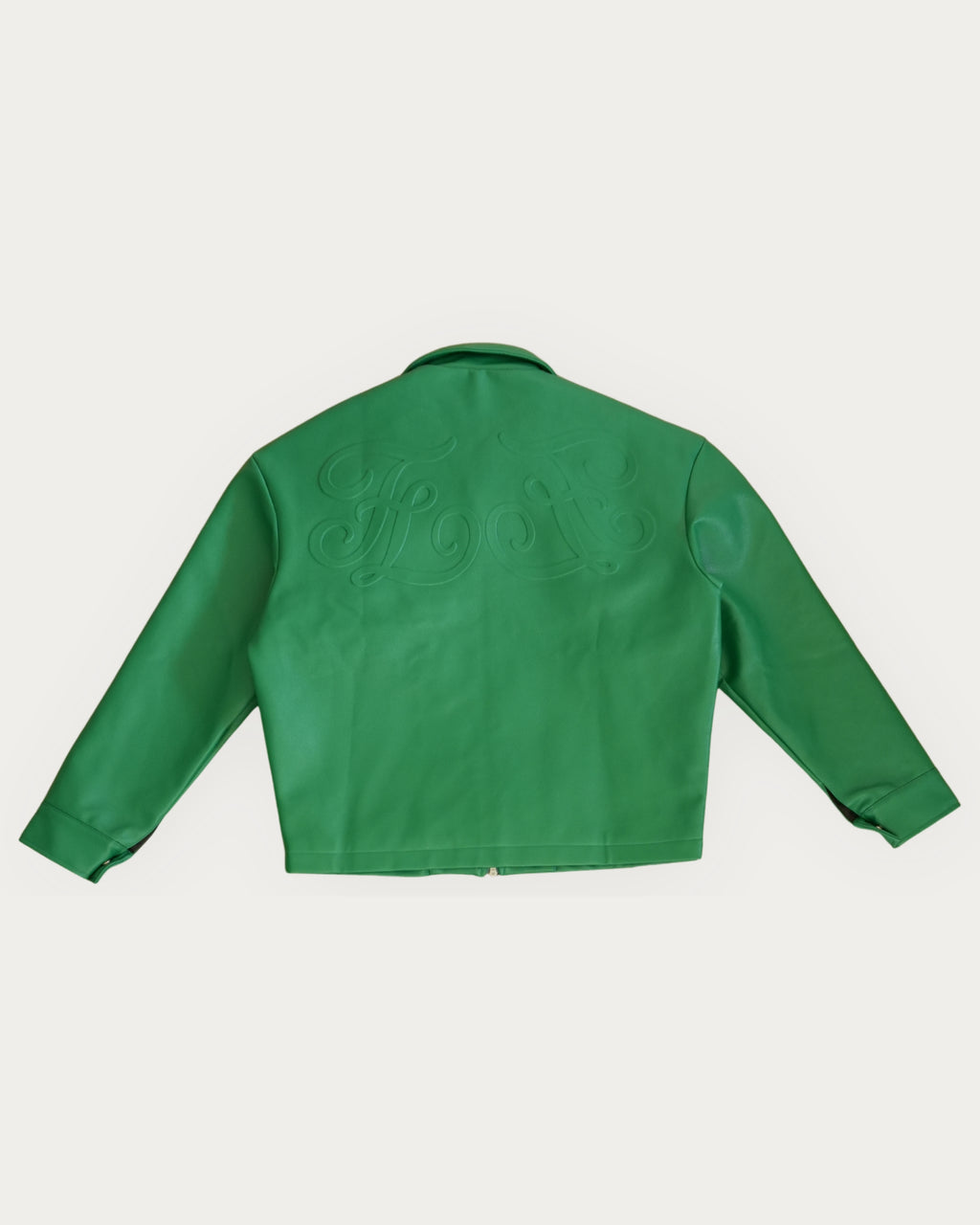 Engraved Logo Leather Jacket