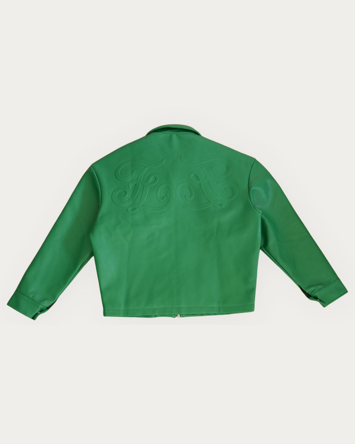 Engraved Logo Leather Jacket